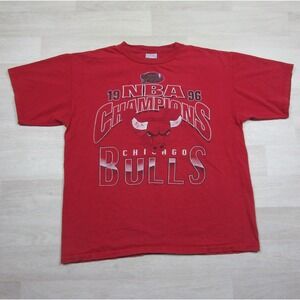 Vintage Chicago Bulls 1996 NBA Finals Champions T-Shirt Size (XL) Jordan 90s